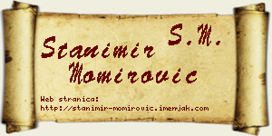 Stanimir Momirović vizit kartica